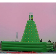 green inflatable climbing wall